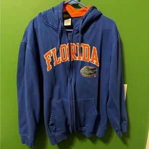 Vibrant Blue Hoodie with Bold Accents